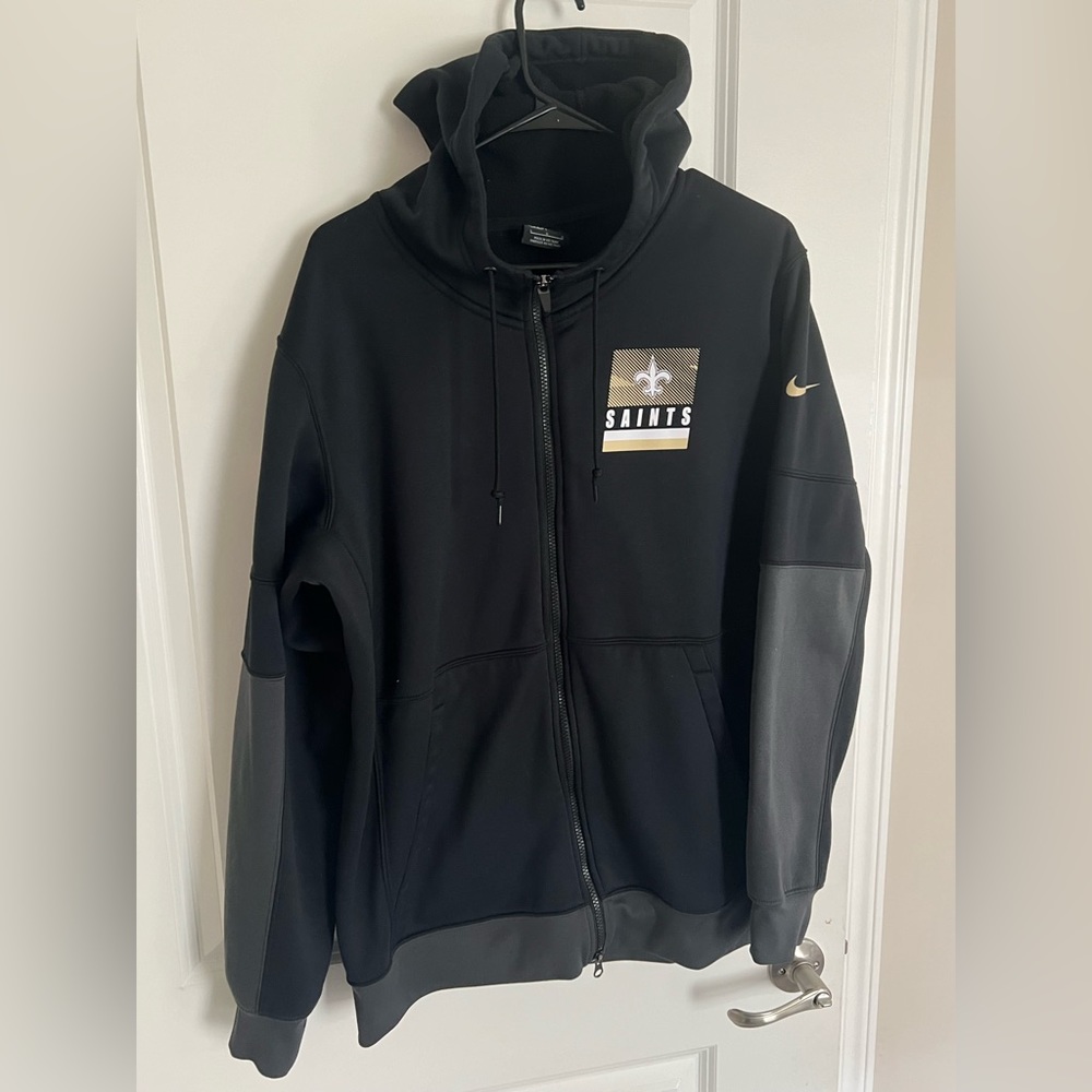 St Louis Cardinal Nike Full Zip Hoodie Pullover Black N Gray Saints Large